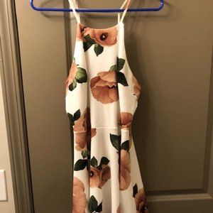 White Floral Mini Dress